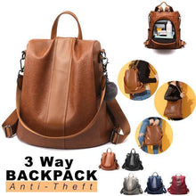 Load image into Gallery viewer, PREMIUM Premium Leather Three Way Anti-Thief Women&#39;s Backpack
